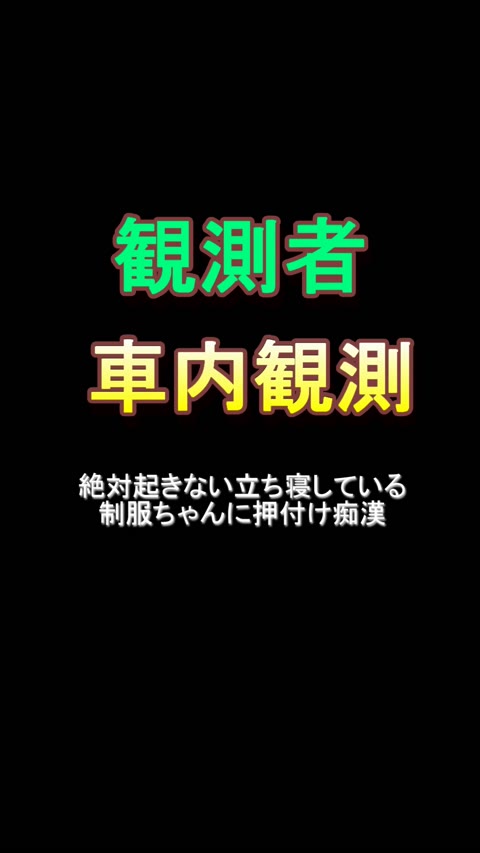         絶対起きない立ち寝している制服ちゃんに押付け痴漢
    